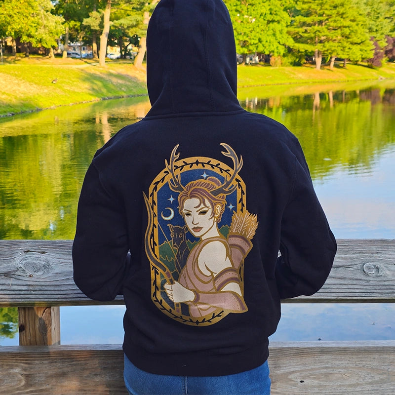 Artemis - Black Zip Hoodie