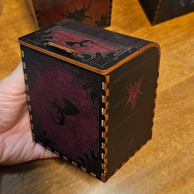 custom mtg card box 3D Printed Commander Deck We Geek Together Great for storing Trading Card Games such as MTG Custom Laser Cut Baltic Birch