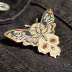 Death's Head Moth & Skull Enamel Pin