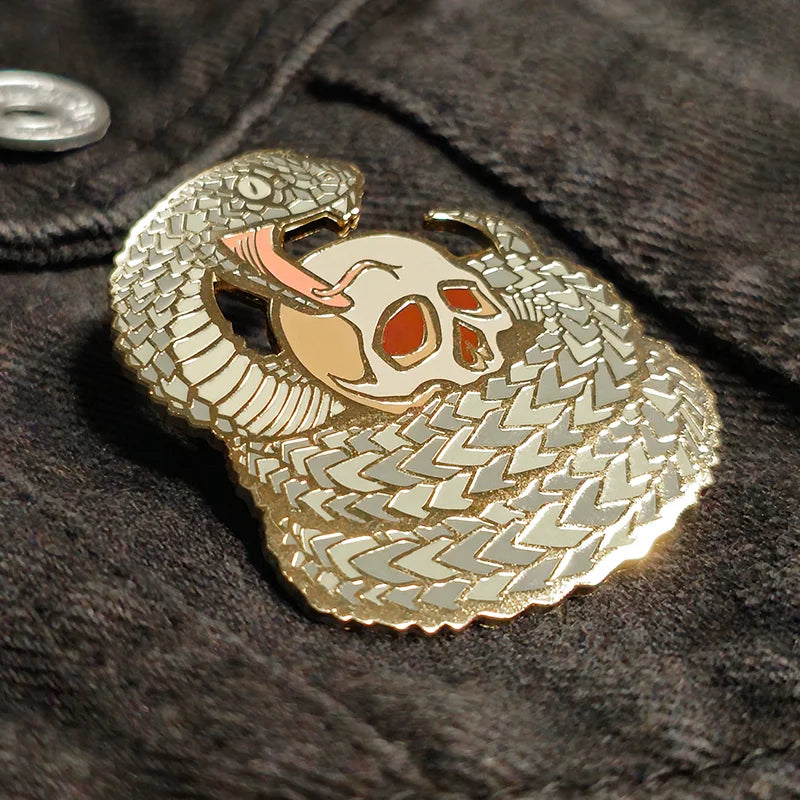 Viper Snake & Skull Enamel Pin