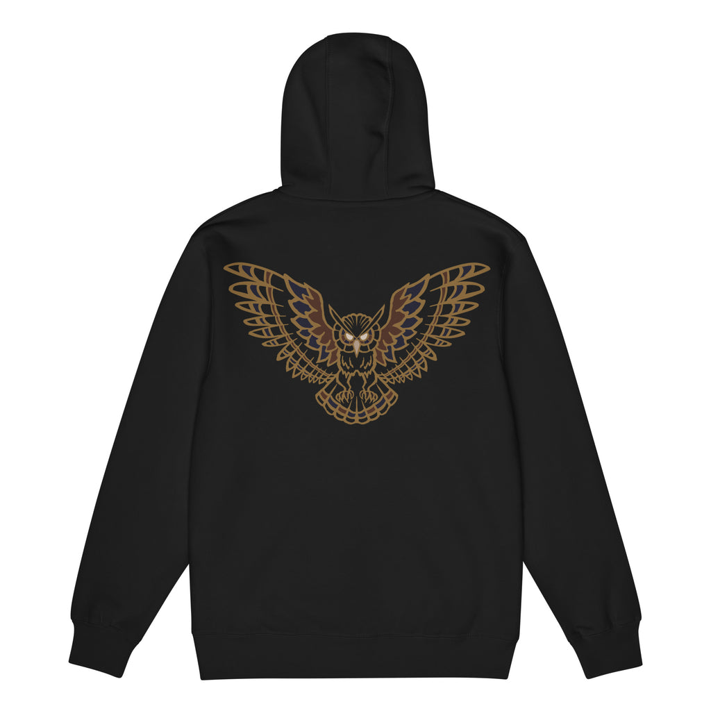 Strix Owl - Black Zip Hoodie