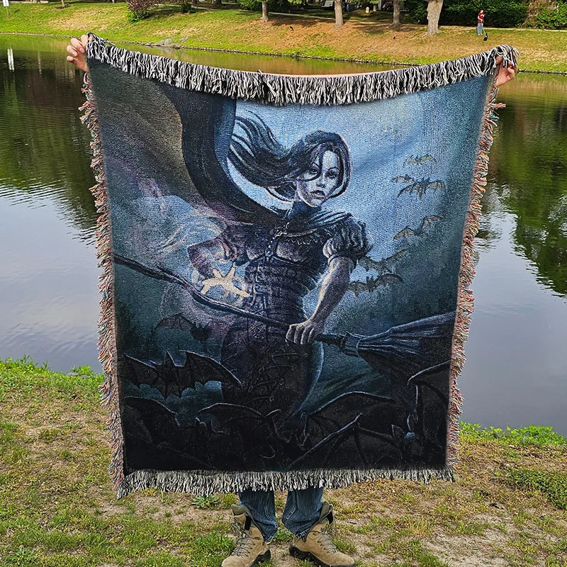 Levana, Witch of the Gibbous Moon - Woven Tapestry Blanket