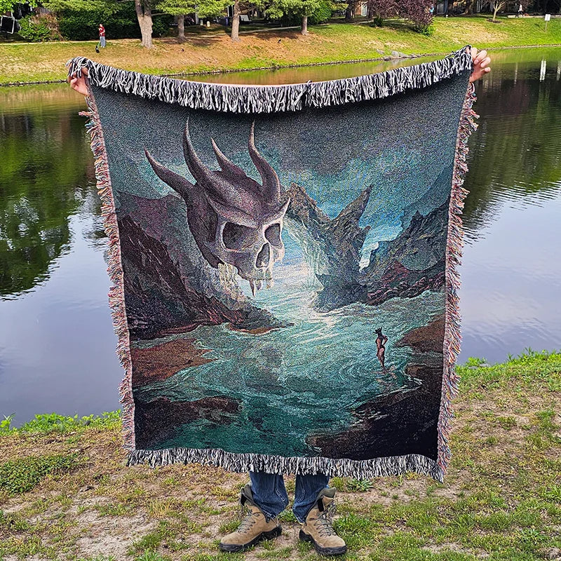 Mysterious Grotto - Woven Tapestry Blanket