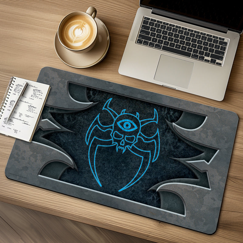 Blue skull with third eye insect graphic design