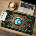 Tree motif on scratched metal mossy design