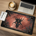 Dragon head symbol on rusted reddish metal graphic design